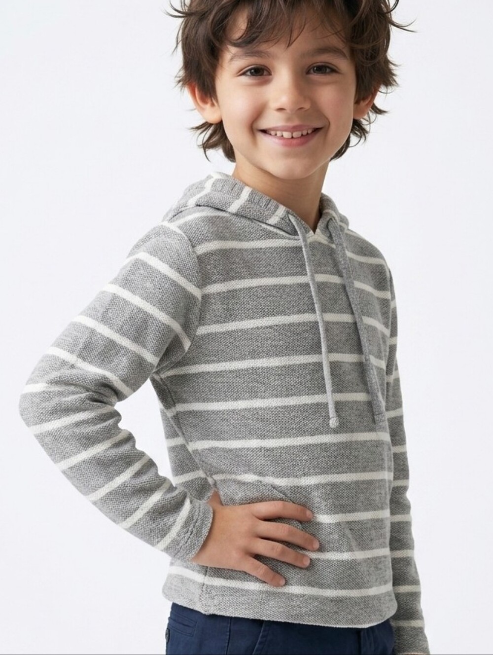 Gray Striped Hoodie 4